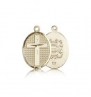 Coast Guard Cross Pendant, 14 Karat Gold