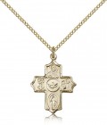 5 Way Cross Pendant, Gold Filled