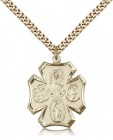 4 Way Cross Pendant, Gold Filled