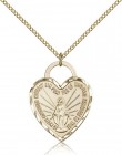 Miraculous Heart Medal, Gold Filled