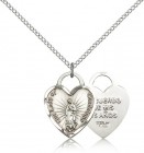 Our Lady of Guadalupe Heart Recuerdo Medal, Sterling Silver