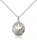 Shell Holy Spirit Medal, Sterling Silver