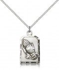 Praying Hands Medal, Sterling Silver