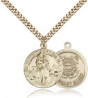 St. Joan of Arc  Coast Guard Medal, Gold Filled