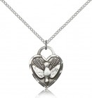 Confirmation Heart Medal, Sterling Silver