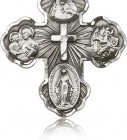 5 Way Cross Pendant, Sterling Silver