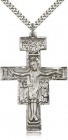 Large Sterling Silver San Damiano Crucifix Pendant