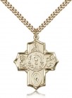 5 Way Cross Pendant, Gold Filled