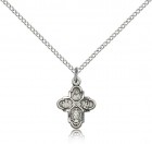 4 Way Cross Pendant, Sterling Silver