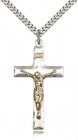 Crucifix Pendant, Two-Tone