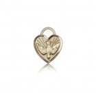 Confirmation Heart Medal, 14 Karat Gold