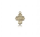 5 Way Cross Pendant, 14 Karat Gold