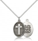 Coast Guard Cross Pendant, Sterling Silver