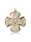 5 Way Cross Pendant, 14 Karat Gold