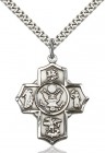 5 Way Cross Army Medal, Sterling Silver