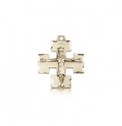 Modern Crucifix Pendant, 14 Karat Gold