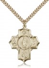 5 Way Cross Motherhood Medal, Gold Filled