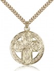 4 Way Cross Pendant, Gold Filled