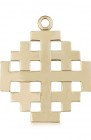 Jerusalem Cross Pendant, 14 Karat Gold