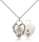 Our Lady of Guadalupe Heart Medal, Sterling Silver