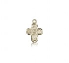 4 Way Cross Pendant, 14 Karat Gold