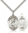 St. Christopher National Guard Medal, Sterling Silver, Large