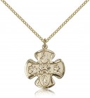 5 Way Cross Pendant, Gold Filled