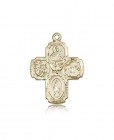 4 Way Cross Pendant, 14 Karat Gold