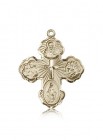 5 Way Cross Pendant, 14 Karat Gold