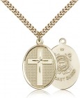 Coast Guard Cross Pendant, Gold Filled