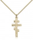 Greek Orthadox Cross Pendant, Gold Filled