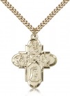 Franciscan 4 Way Cross Pendant, Gold Filled