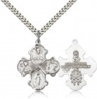 4 Way Cross Pendant, Sterling Silver