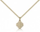 Jerusalem Cross Pendant, Gold Filled