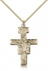 San Damiano Crucifix Pendant, Gold Filled