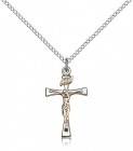 Maltese Crucifix Pendant, Two-Tone