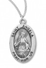 Women's St. Angela Necklace Oval Sterling Silver with Chain Options