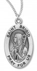 Women's St. Brigid Necklace Oval Sterling Silver with Chain Options