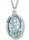 Women's St. Caroline Necklace Oval Sterling Silver with Chain Options