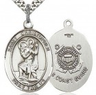 St. Christopher Coast Guard Medal, Sterling Silver, Large