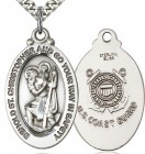 St. Christopher Coast Guard Medal, Sterling Silver