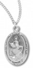 Women's Sterling Silver Oval Saint Christopher Necklace with Chain Options