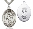 St. Christopher Track and Field Medal, Sterling Silver, Large