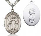 St. Christopher Wrestling Medal, Sterling Silver, Large