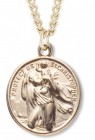 Men's 14kt Gold Plated Saint Christopher & Saint Raphael Necklace + 24 Inch Gold Plated Endless Chain