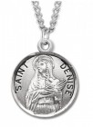 Women's St. Denise Necklace Round Sterling Silver with Chain Options