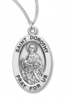 Women's St. Dorothy Necklace Oval Sterling Silver with Chain Options