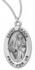 Women's St. Grace Necklace Oval Sterling Silver with Chain Options