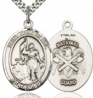 St. Joan of Arc National Guard Medal, Sterling Silver, Large