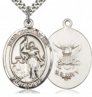 St. Joan of Arc Navy Medal, Sterling Silver, Large